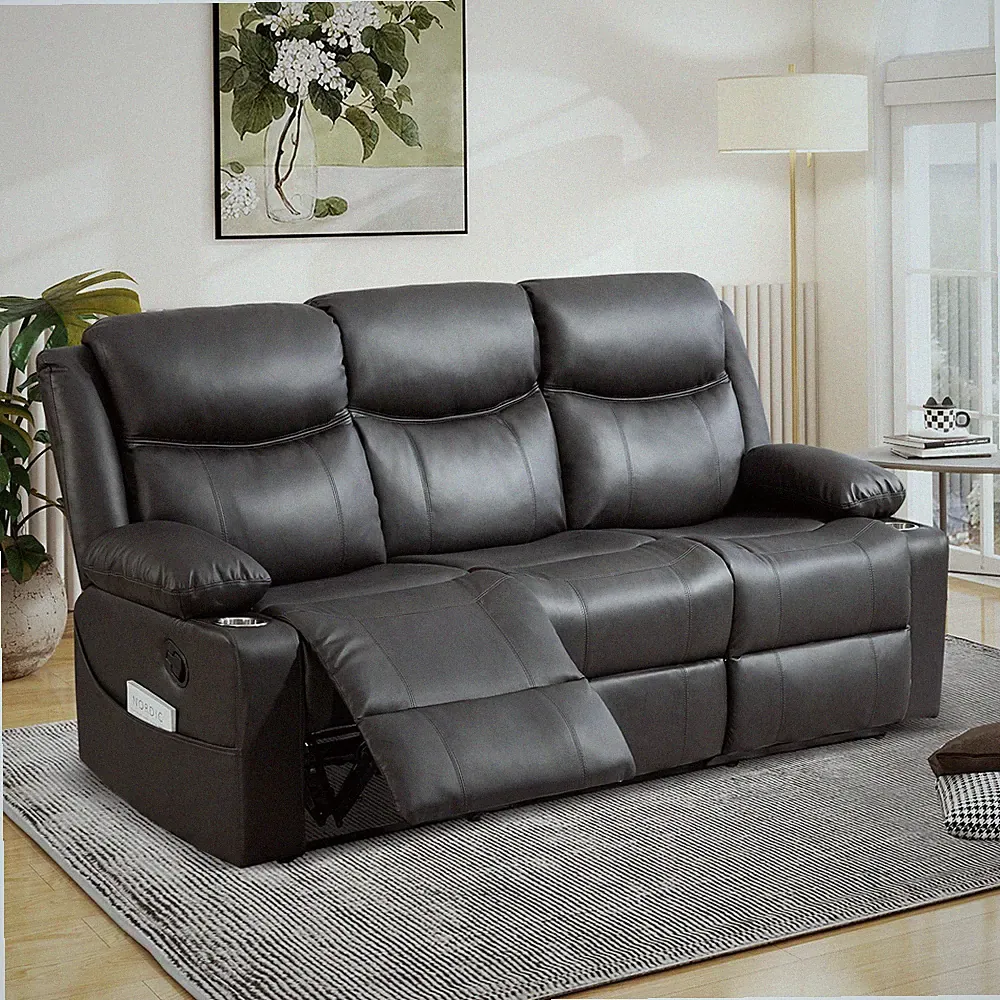 3 Seater Manual Recliner with Massage and Heat