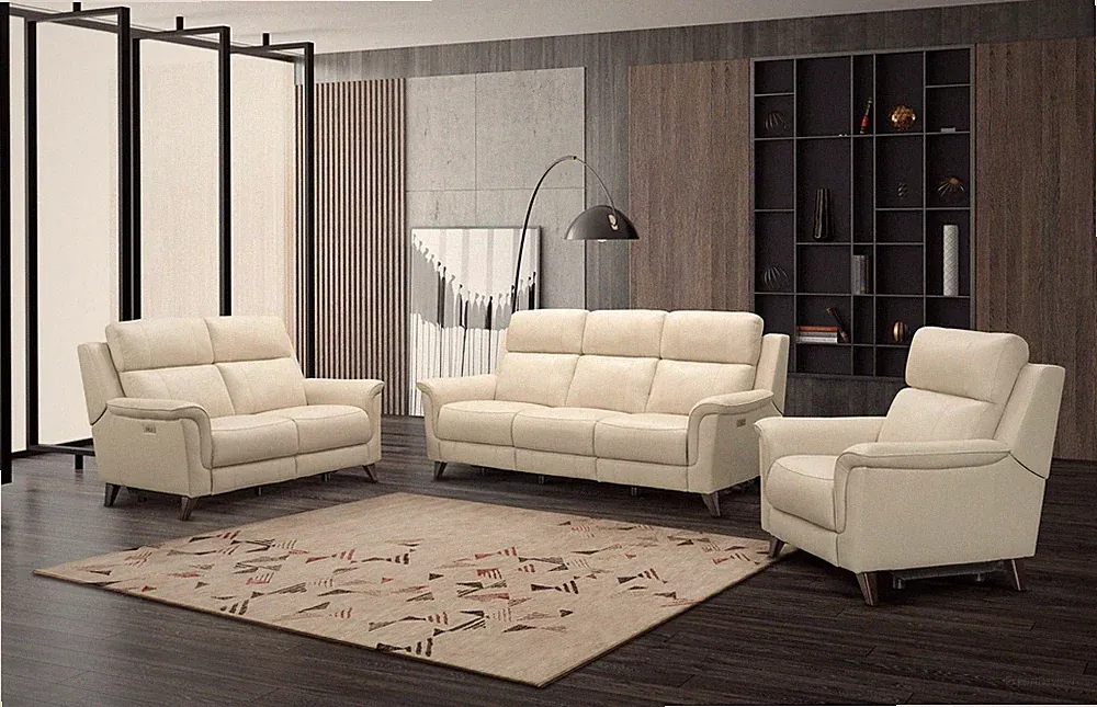 Barcalounger Kester Power Reclining Loveseat w/ Head Rests in Laurel Cream