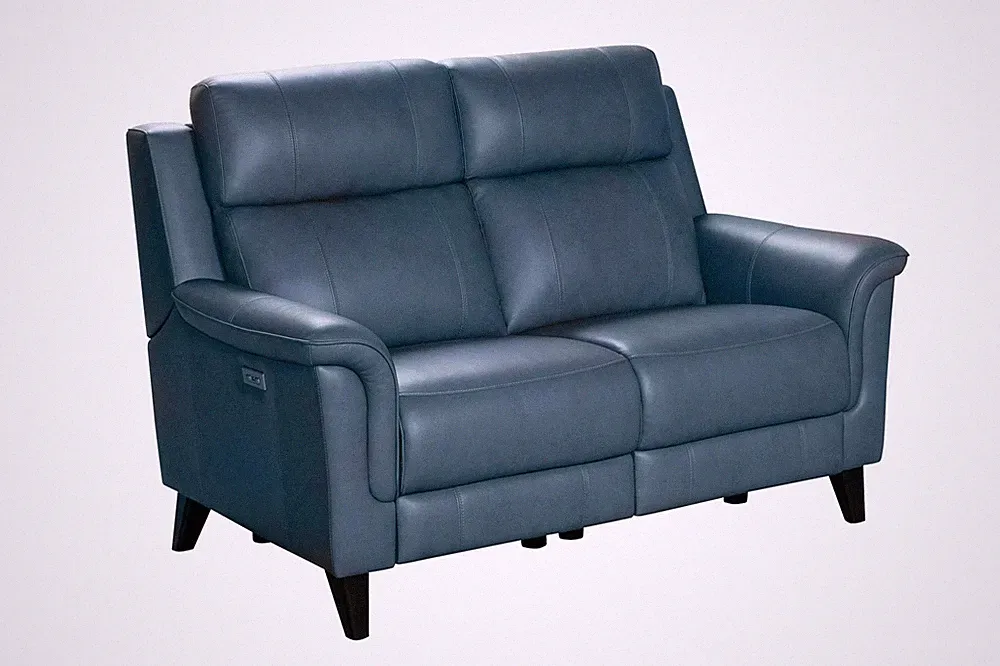 Barcalounger Kester Power Reclining Loveseat w/Power Head Rest in Masen Bluegray