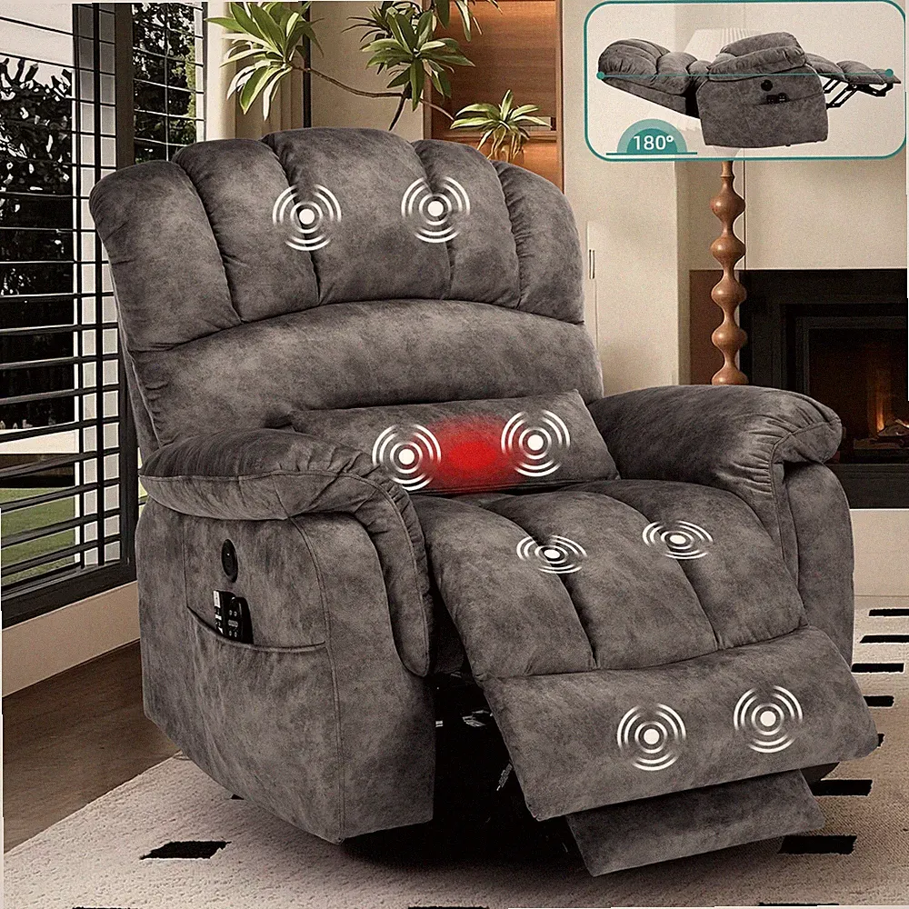 Oversize Dual Motor Power Lift Recliner Chair with Massage & Heat for Livingroom