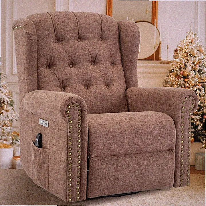 Power Swivel Rocker Recliner Chair Massage Nursery Glider Reclining Chair w/Heat
