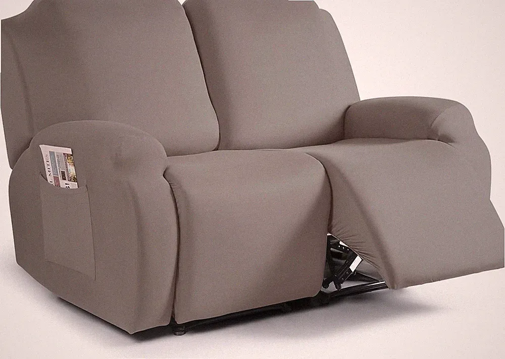 Recliner Loveseat Slipcover, 2 Pieces Polyester Fabric Stretch Sofa