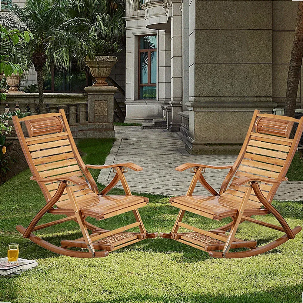 Wooden Deck Chair Garden Patio Sun Lounger Folding Outdoor Adjustable Reclining